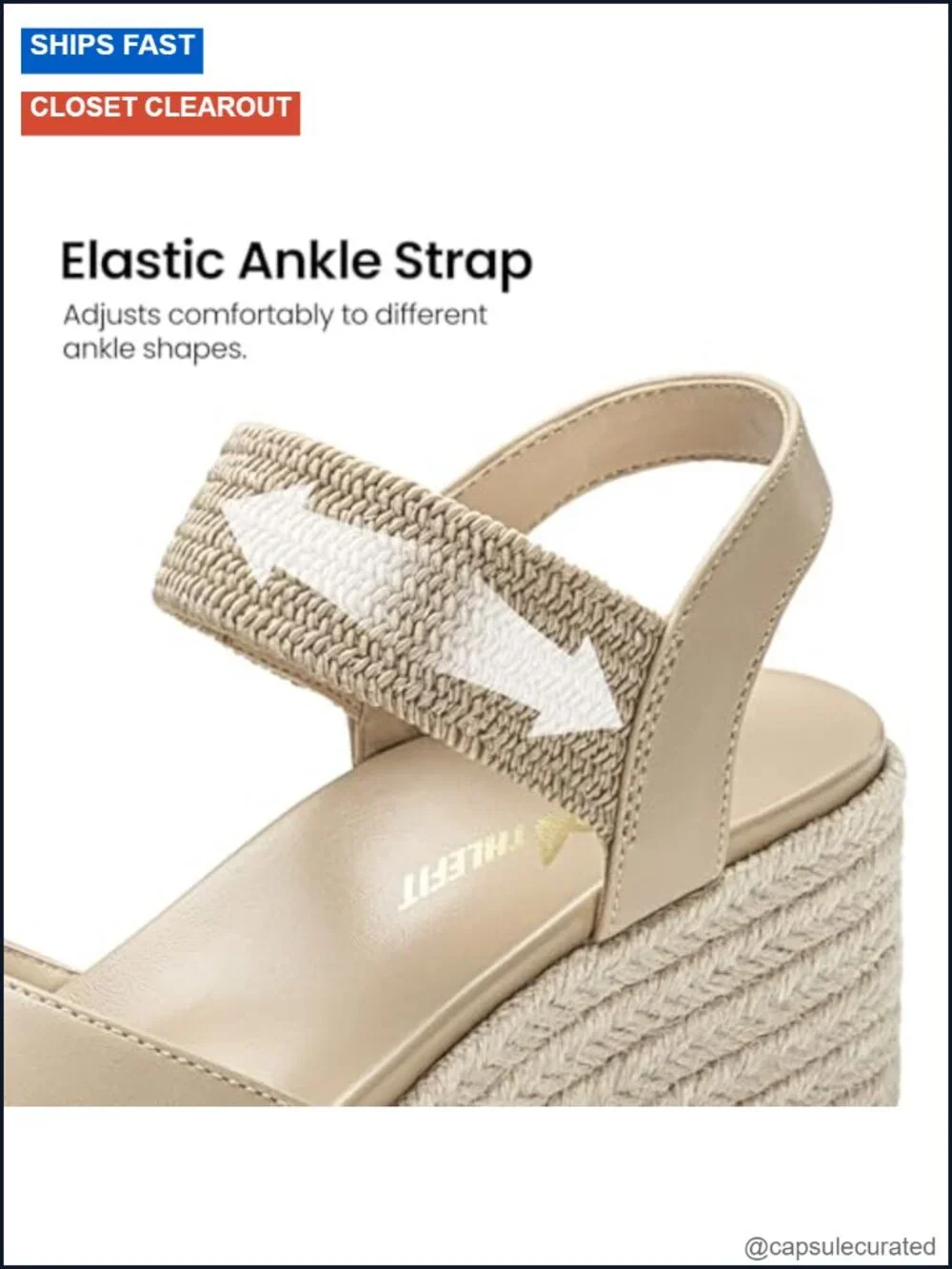 Women's Espadrille Wedge Sandals with Cushioned Insole - PU & Woven Textures